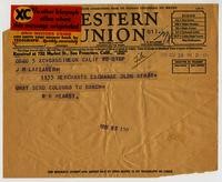 Telegram from William Randolph Hearst to J. H. LeFeaver, October 29, 1935