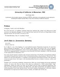 1992, University of California: In Memoriam