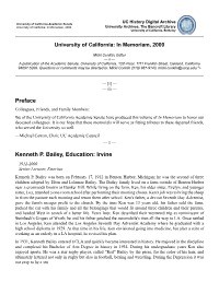 2000, University of California: In Memoriam