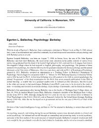 1974, University of California: In Memoriam