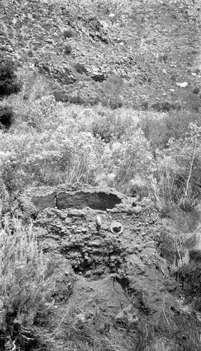 A "great horno" at the Mission Santo Domingo from the valley side