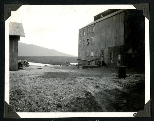 Flour mill, warehouse and our Ford in San Quintín