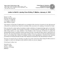 Letter to Neil H. Jacoby from Kirtley F. Mather, January 4, 1951