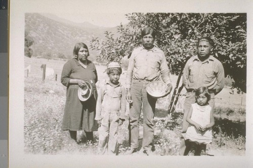 Philip Hunter and family; Tule River, Calif.; June 1932; 2 prints, 2 negatives