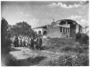 Funeral procession of Vicente Arce, Mission San Juan Capistrano, California, 1900