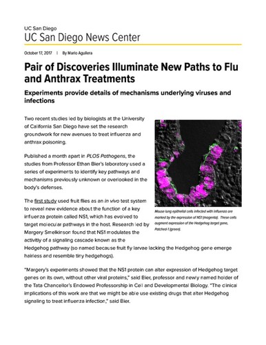 Pair of Discoveries Illuminate New Paths to Flu and Anthrax Treatments