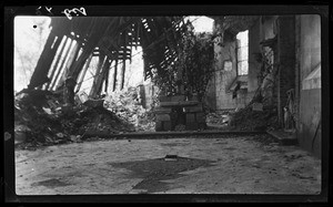 Debris outside a damaged building during World War I, ca.1916