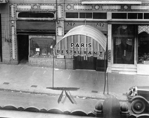 [Exterior of the Paris Restaurant on O'Farrell Street]