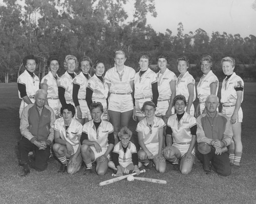 Orange Lionettes womens softball team, Orange, California, 1962
