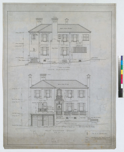 South and West Elevations, Drawing # 5