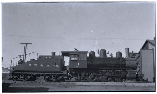 SD&A locomotive 1 at 26th and Main Streets