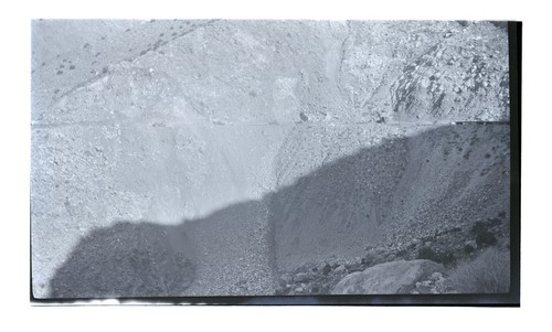 Rockslide over railway tracks in Carrizo Gorge