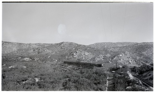 Train on railroad track near Campo, San Diego County