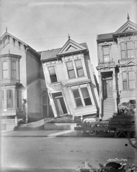Wrecked house, Scott near Post St