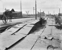 Broken sidewalk on Howard St