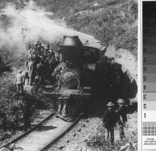 Train off the track on the Mount Tamalpais and Muir Woods Railway