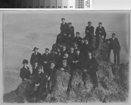 Railroad workers at the peak of Mount Tamalpais