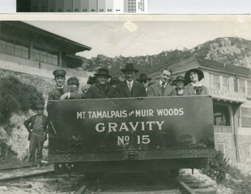 Mount Tamalpais and Muir Woods Railway Gravity Car No. 15 leaving summit the tavern on the way down the mountain