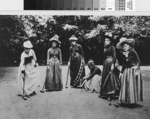 Guests playing croquet at the Blithedale Hotel