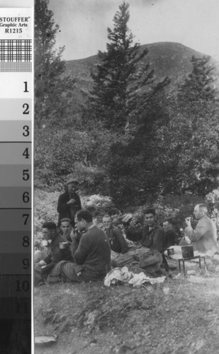 Hikers picnicking on Mount Tamalpais