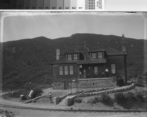 The West Point Inn by the railroad tracks on Mount Tamalpais in 1904