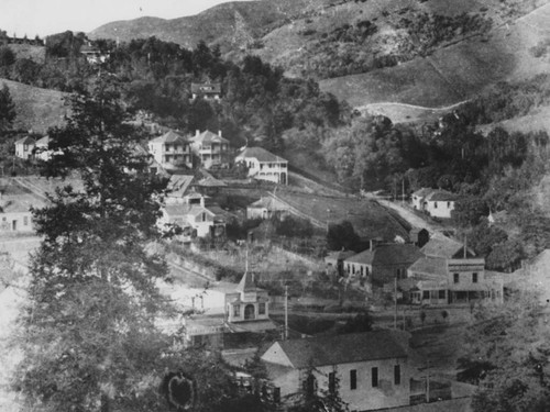 Mill Valley aerial view looking directly at the present Lytton Square