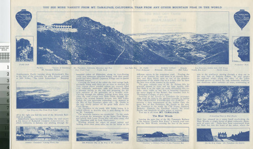 Mill Valley and Mt. Tamalpais Scenic Railway advertisement brochure