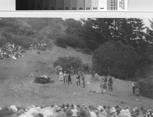 Mountain Play "Tally Ho" being performed for audience on Mount Tamalpais