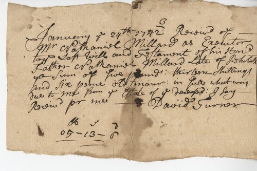 Receipt for payment of debt