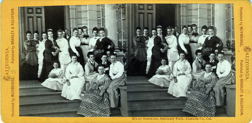 Eadweard Muybridge stereoscopic photograph of students