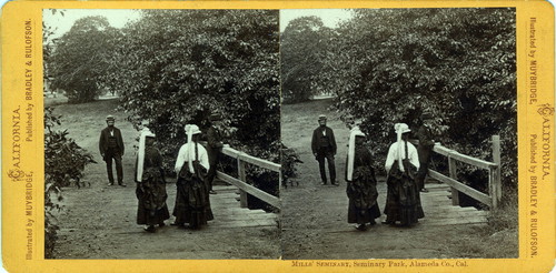 Eadweard Muybridge stereoscopic photograph of Mills College