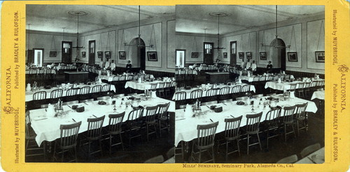 Eadweard Muybridge stereoscopic photograph of dining room