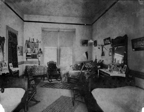 Photograph of a student room at Mills College