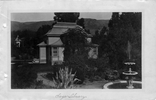 Photograph of Sage Library (Sage Hall) at Mills College