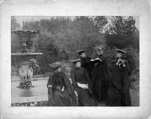 Photograph of several women in academic regalia