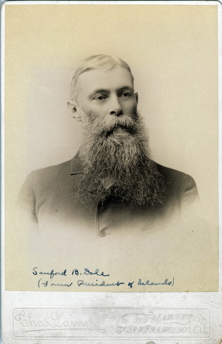 Cabinet card portrait of Sanford Dole