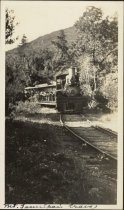 Mt. Tamalpais and Muir Woods Railway train heading down the mountain, 1919