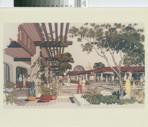 [Village Plaza Shopping Center outdoor mall area architectural drawing photograph]
