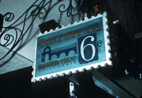 [Post Office, Mission Viejo, California sign, circa 1969 slide]