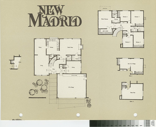 [New Madrid, Casa Sarga, plan 67 floor plan and exterior renderings brochure]