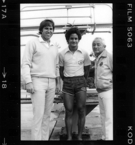 [Ron O'Brien, Greg Louganis and Sammy Lee, circa 1978 photograph]