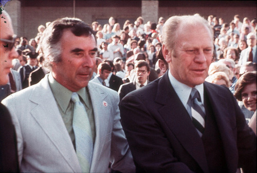 [President Gerald Ford and Philip Reilly, 1976 slide]