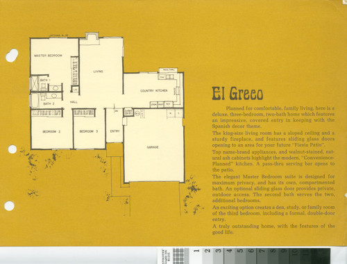 [Castille : Plan 1, El Greco : floor plan and exterior renderings brochure]