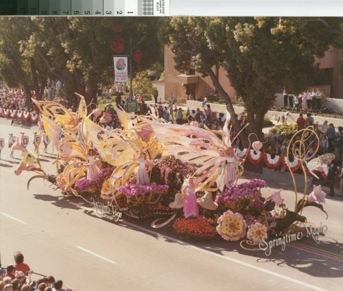 ["Springtime Magic" 1984 Rose Parade float from Mission Viejo photograph]