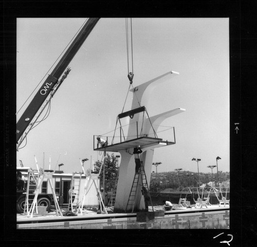 [Diving platform construction at Mission Viejo Aquatics Swim Complex photograph]