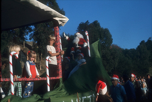 [Santa Claus float in Christmas Parade, 1974 slide]