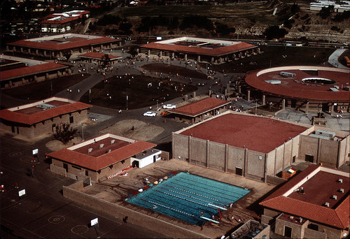 [Mission Viejo High School, circa 1971 aerial view slide]