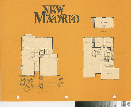 [New Madrid, Casa Naranja, plan 65 floor plan and exterior renderings brochure]