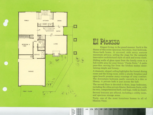 [Castille : Plan 5, El Picasso : floor plan and exterior renderings brochure]