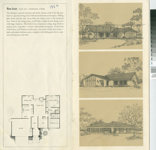 [Welcome to La Paz Homes in Mission Viejo brochure : includes floor plans and external drawings of the San Juan, San Angelo, San Martine, San Lorenzo, and San Lucas homes]